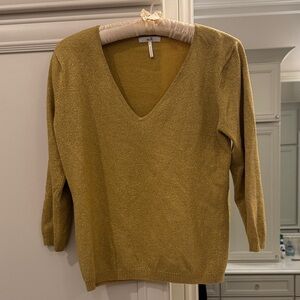 Gold V-Neck Women's Sweater